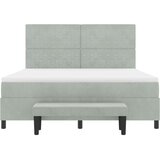 Box Postelja z vzmetnico z vzmetnico Svetlo siva 180 x 200 cm Žamet - - Svetlo siva - 91.62 - 180 x 200 cm - | Shoptok.si