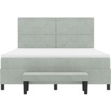 Box Spring Krevet s Madracem i Klupom Svijetlo Siva 180x200 cm Baršun | shoptok.hr