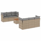 Maison Chic Seti vrtnega pohištva - Vrtna garnitura - Vrtni pohištvo set 7-delna z blazinami bež poli ratan, (21801383) | Shoptok.si