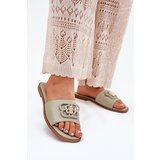 Boto Flat Women's Sandals With Decorative Detail Green Nenitta | shoptok.hr