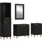 vidaXL 4-dijelni set kupaonskog namještaja crni od konstruiranog drva | shoptok.hr