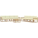  Set vanjskih sofa 9 pcs Bijela i krem 79 x 79 x 37 cm Poliester | Eponuda.com