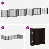 vidaXL Vrata za pse s vratašcima 12 panela sklopiva 960 cm drvo topole | shoptok.hr