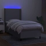  Box spring postelja z vzmetnico LED sv. siva 100x200 cm blago, (20789358) | Shoptok.si