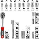 Einhell Set nasadnih ključev in bitov L-Case (37 -del.) Cene