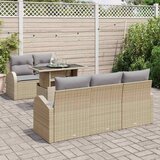  Sjedeća garnitura za vrt 6 kom. Bež Poli Ratan 179 x 179 x 85 cm | Shoptok.si