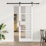 vidaXL Drsna vrata s kompletom opreme Bela 78x211 cm Trda borovina, Notranja vrata z steklom 'ORKDAL'Bela 78x211x4 cm Cene