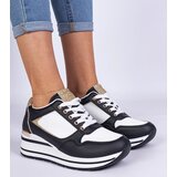 D/CEO marka niezdefiniowana Black sneakers decorated with glitter and a metal insert Olaria | ePonuda.com