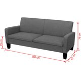  Kauč trosjed 180x65x76 cm tamno sivi | shoptok.hr