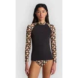Tropic Surf Print Lycra z dolgimi rokavi black pebble