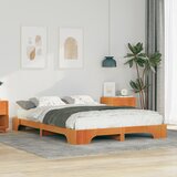 vidaXL Posteljni okvir Rjava 140 x 220 cm Trdna borovina | Shoptok.si