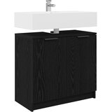  Kupaonski ormar s pohranom Crni hrast 64,5 x 33,5 x 59 cm | shoptok.hr