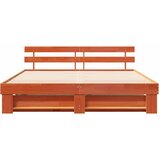  Krevetna konstrukcija Smeđa 200 x 200 cm Čvrsto borovo drvo | shoptok.hr