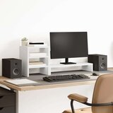 vidaXL Stalak za monitor sa stolnim organizatorom bijeli drveni | shoptok.hr
