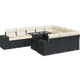 vidaXL 11-dijelni set vrtnih sofa od poliratana s jastucima crni | shoptok.hr