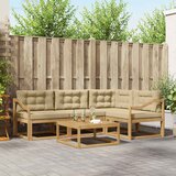  Set vanjskih sofa 5 kom. Bijela i bež Poliester | shoptok.hr