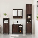  3-dijelni set kupaonskog namještaja boja smeđeg hrasta drveni | shoptok.hr