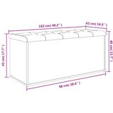  Klupa za pohranu boja betona 102 x 42 x 45 cm konstruirano drvo | shoptok.hr