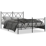 Furnova Kovinski posteljni okvir z vzglavjem in vznožjem črn 140x200 cm, (21936159) | Shoptok.si