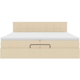 vidaXL Otomanski posteljni okvir z vzmetnico krem 200x200 cm blago, (21670728) | Shoptok.si