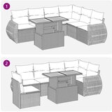 vidaXL 7-dijelni set vrtnih sofa od poliratana s jastucima bež | shoptok.hr