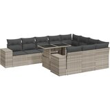  11-dijelni set vrtnih sofa poliratan s jastucima svijetlosivi | shoptok.hr