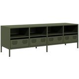 Maison Chic TV omarica - TV enota - Televizijska omarica olivno zelena 135x39x43,5 cm hladno valjano jeklo, (21701596) | Shoptok.si
