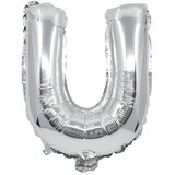 Procos Folija balon v obliki črke, srebrne barve – črka U, 32 cm | Shoptok.si