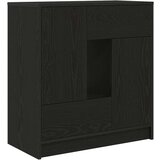 Komoda s predali in vrati, črna hrast, 70,5x34x74,5 cm | Shoptok.si