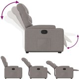  Naslanjač s funkcijo vstajanja taupe blago, (20927707) | Shoptok.si