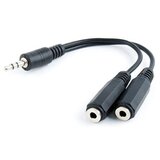 Audio kabl spliter, 3,5mm stereo to 2×3,5mm stereo, 10cm, GEMBIRD CCA-415-0.1M, black | Eponuda.ba