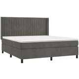  Box spring s madracem LED tamnosivi 160x200 cm baršun | shoptok.hr