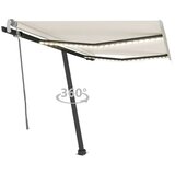 vidaXL Ročno zložljiva tenda z LED lučkami 350x250 cm krem Cene