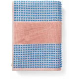 JUNA Modra/rožnata frotirna brisača iz organskega bombaža 70x140 cm Check –