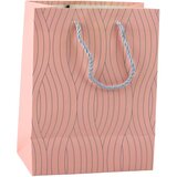  Paper Gift Bag Silver Wavy Lines 23 x 18 x 10.5 cm | shoptok.hr