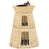  3-dijelni set košare za mačke s jastucima 47x34x60 cm prirodna vrba | shoptok.hr