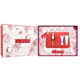 Clarins Double Serum & Nutri-Lumiére Collection darilni set serum za obraz Double Serum 50 ml + dnevna krema za obraz Nutri-Lumiére Revive 15 ml + nočna krema za obraz Nutri-Lumiére 15 ml + kozmetična torbica za ženske Cene