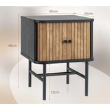 Noćna ormarić s prostorom za pohranu, dim. 40 x 39 x 49 cm - crna | shoptok.hr
