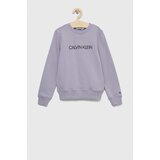 Calvin Klein Jeans Otroška bombažna mikica vijolična barva, | Shoptok.si