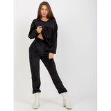 Fashion Hunters RUE PARIS black smooth velor blouse with a neckline Cene