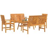  Set lounge namještaja za vrt 5 pcs Smeđa Čvrsto drvo akacije | shoptok.hr