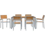  Set za blagovanje na otvorenom od 7 dijelova od akacije i metala | shoptok.hr
