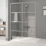 Pregrada za tuš srebrna 140 x 195 cm s prozirnim staklom ESG | shoptok.hr