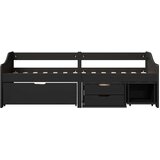  Dnevni krevet s 3 ladice bez madraca "IRUN" crni 90x200 cm | shoptok.hr