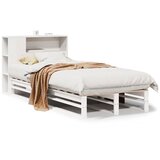  Krevet s regalom za knjige bez madraca bijeli 75x190 cm od drva | shoptok.hr