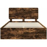  Krevetna konstrukcija s uzglavljem Dimljeni hrast 150 x 200 cm | shoptok.hr