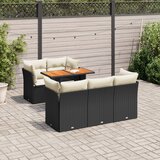 Maison Chic Seti vrtnega pohištva - Vrtna garnitura - Vrtni pohištvo set 6-delna z blazinami črna poli ratan, (21804761) | Shoptok.si