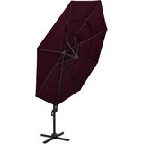  Vrtni suncobran s 4 razine i aluminijskim stupom 3 x 3 m bordo | shoptok.hr