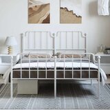  Metalni okvir kreveta uzglavlje i podnožje bijeli 135 x 190 cm | shoptok.hr