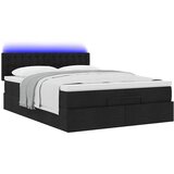  Otomanski krevet s madracem i LED crni 140x190 cm tkanine | shoptok.hr